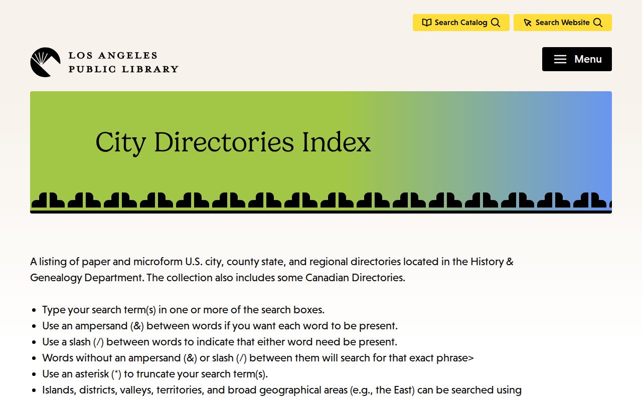 South Gate people directories LAPL historical collection index